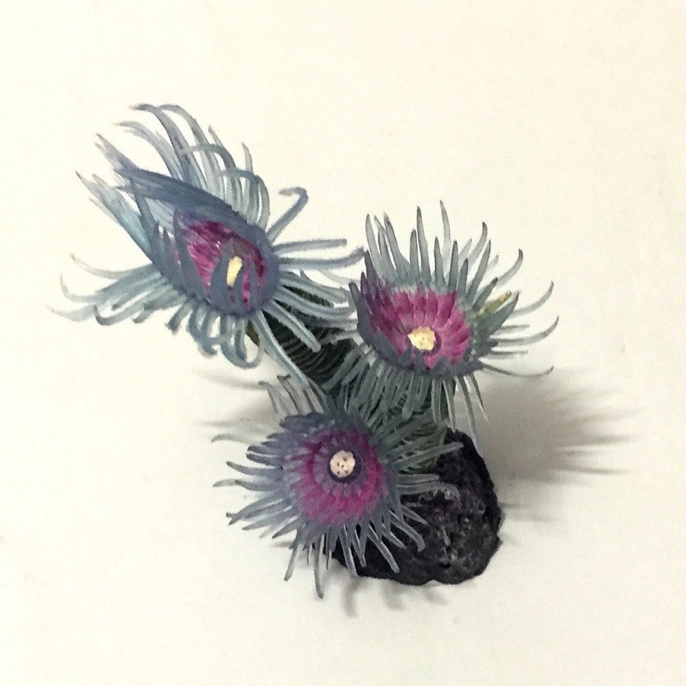 Trade Shop - Pianta Corallo Artificiale Finto Per Decorazione Acquario Blu Viola Vasca Pesci -