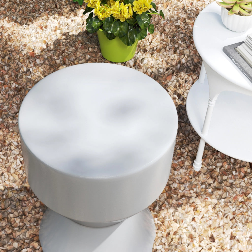 Sgabello da giardino in ceramica a clessida; capacità 120 kg; ?33 x 45;5 cm; grigio chiaro; impermeabile alle intemperie