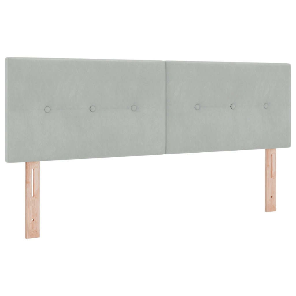 Letto Box Spring  con materasso e luce LED Grigio chiaro 140x200 cm Velluto