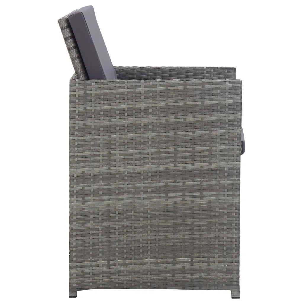 Set da Pranzo da Giardino 13 pz Polyrattan e Acacia Antracite 46371