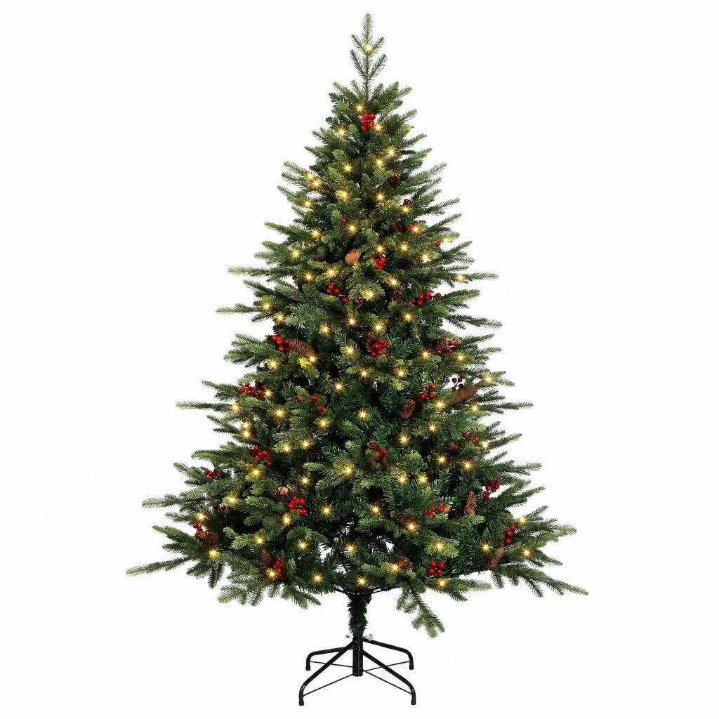 Albero di Natale Artificiale con Rami Pieghevoli 210 cm 300 LED 3466268