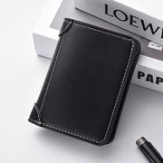 Portafoglio uomo portafoglio uomo portafoglio premium tessera cartacea breve in altezza, nero, 11,1 x 8 x 1,2 CM