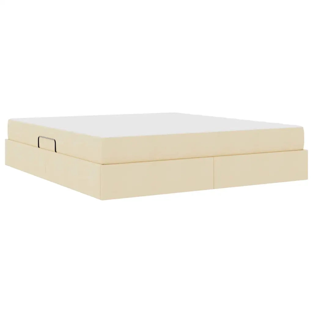 Letto con contenitore e materasso Crema 180 x 200 cm Poliestere 3399680