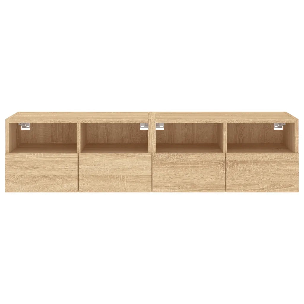Mobili TV Parete 2pz Rovere Sonoma 60x30x30cm Legno Multistrato 836859