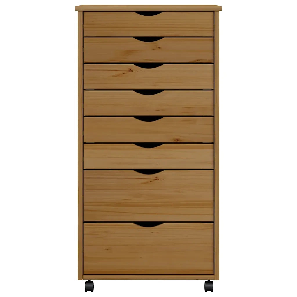 Armadietto Rotante con Cassetti MOSS ambra Legno Massello Pino 355897