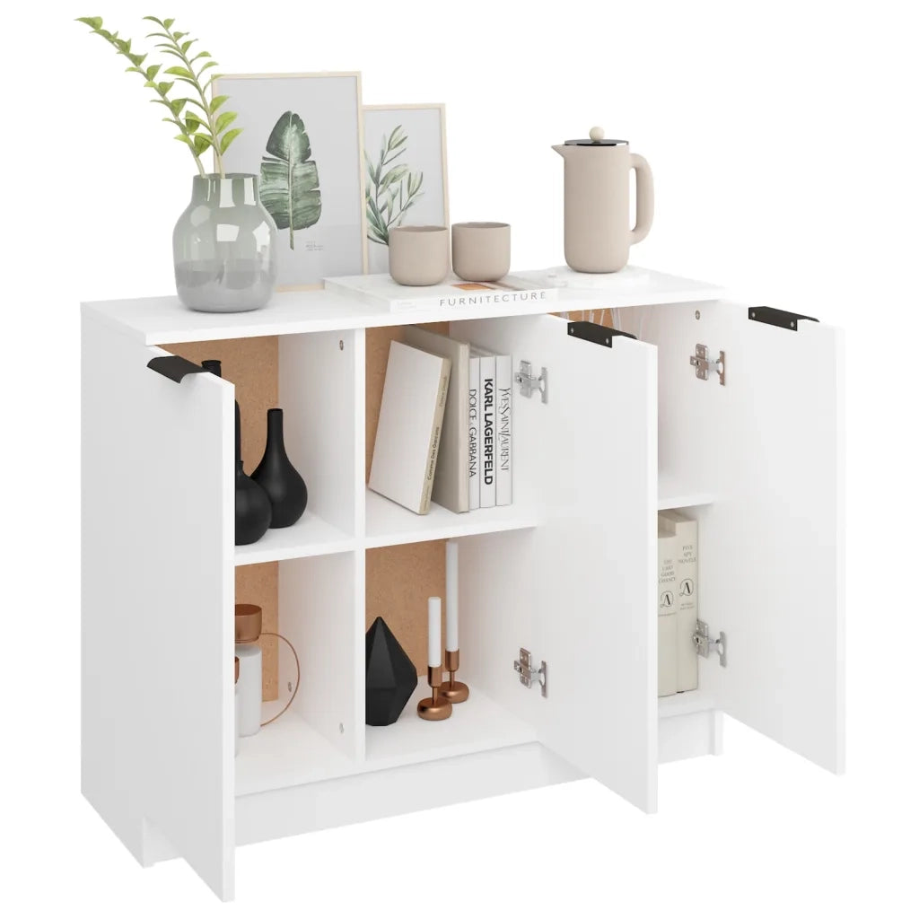 Credenza Bianca 90,5x30x70 cm in Legno Multistrato 811187