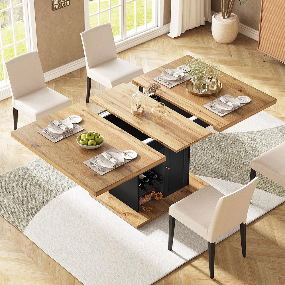 Tavolo estensibile - Xylo - 110-140x80cm con scaffale vino e snack
