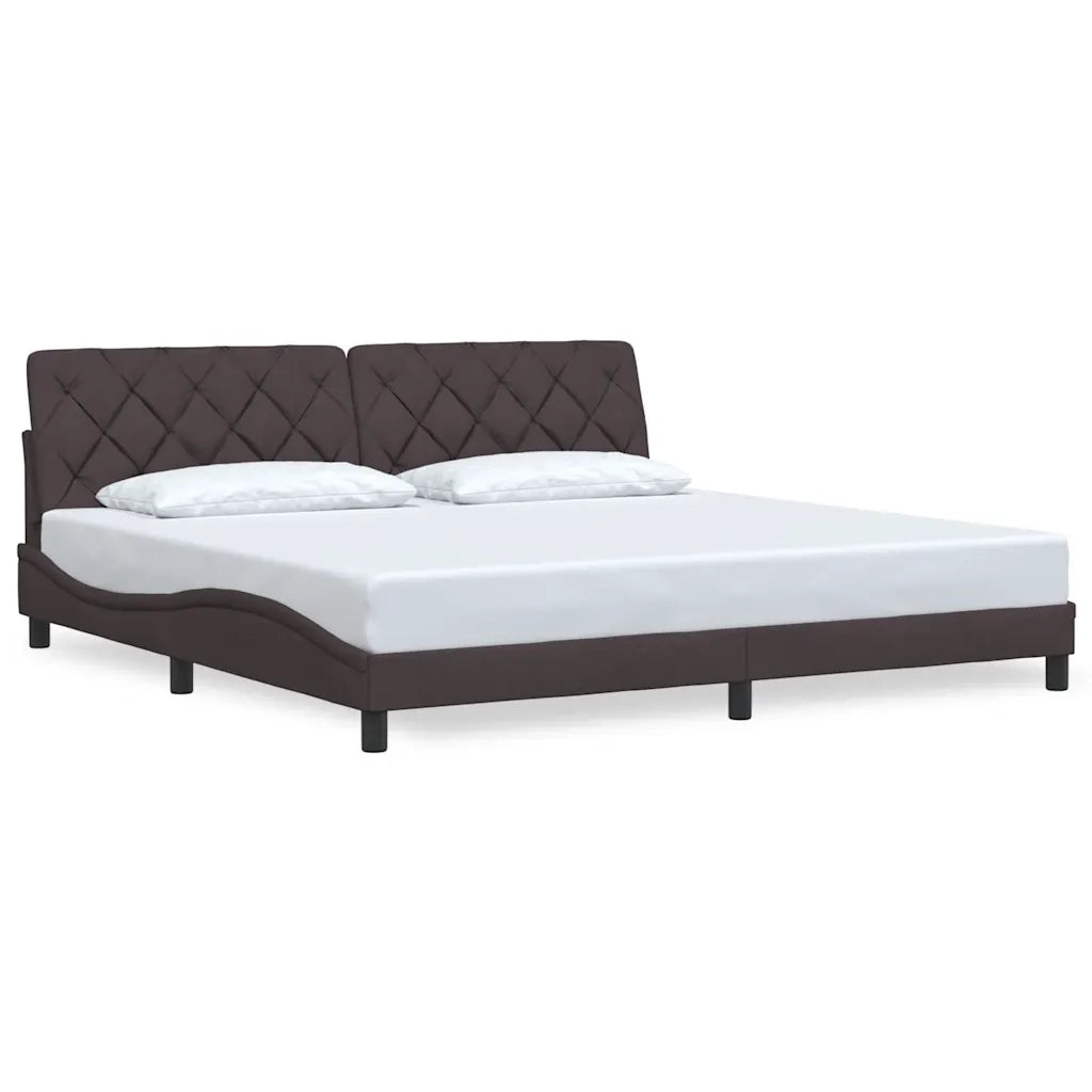 Giroletto senza Materasso Marrone Scuro 200x200 cm in Tessuto