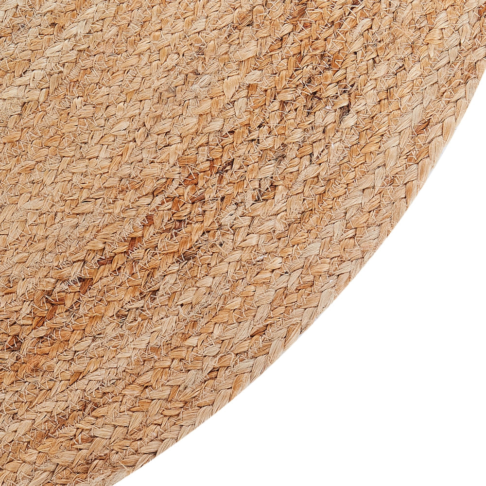 Tappeto Beige Juta ø 120 cm Rotondo Orso decorativo Stile Boho Soggiorno Bambini Camera dei bambini
