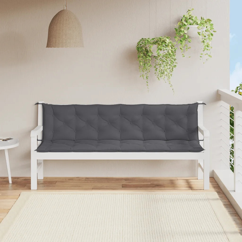 Cuscino per Panca Antracite 200x(50+50)x7 cm in Tessuto Oxford 315040