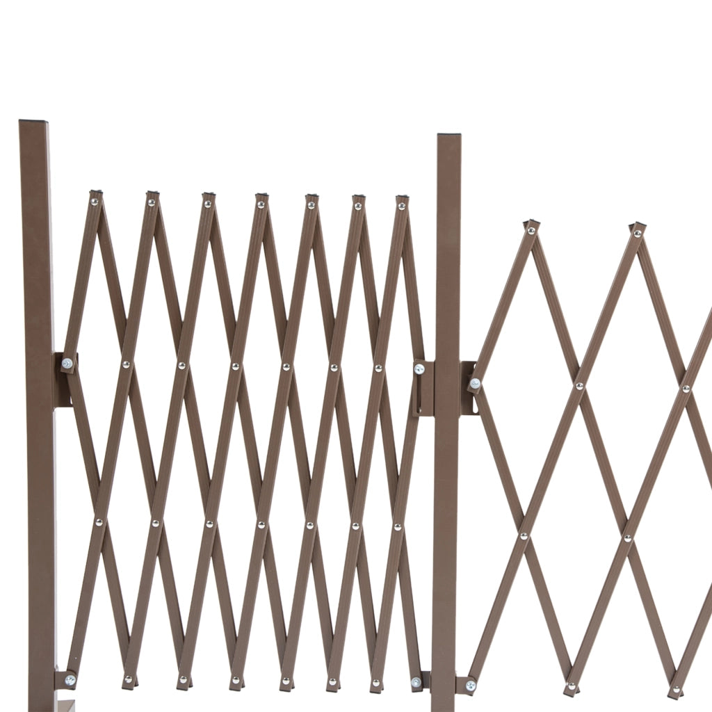 OKWISH Barriera Estensibile a Fisarmonica, come Divisorio o Supporto per Rampicanti da Giardino, Alluminio, Marrone Scuro