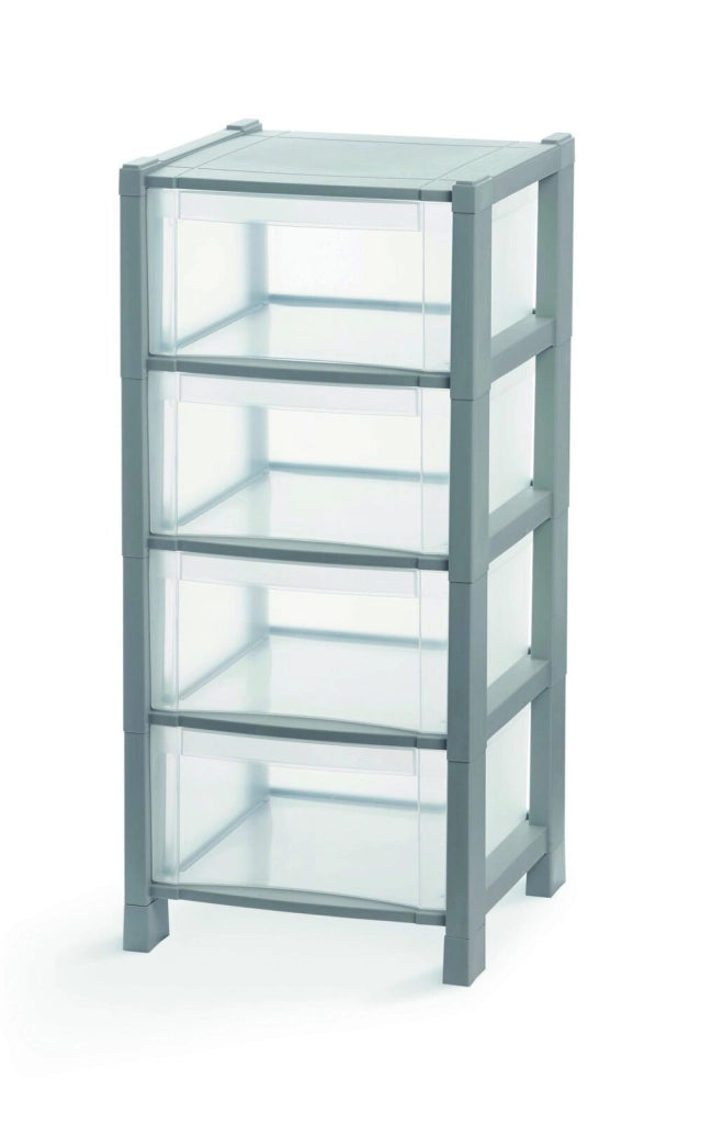 Cassettiera Tower Q4 Grigio - Cuki
