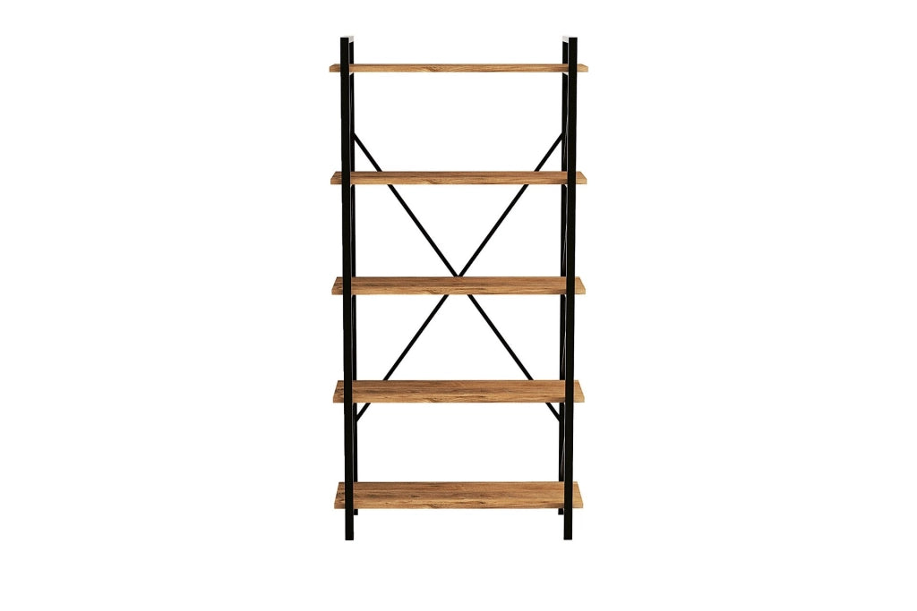 Libreria in legno "Nero" - 90 x 33 x 180 cm - Pino AtlanticoNero