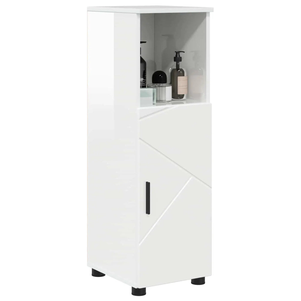 Mobile da Bagno con archiviazione Bianco Lucido 30 x 35 x 95 cm 883318