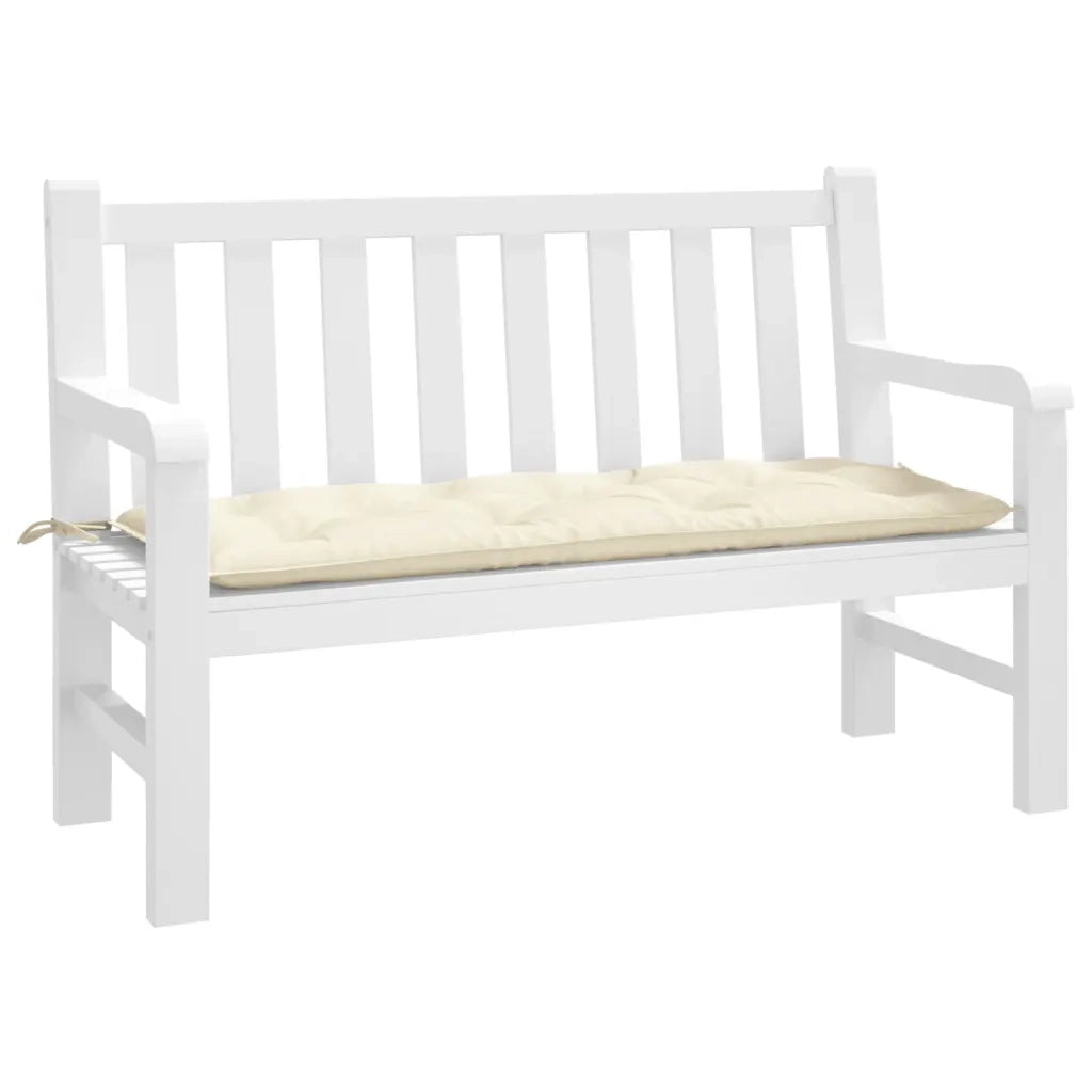 Cuscino per Panca da Giardino Crema 120x50x7 cm Tessuto Oxford