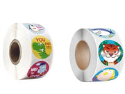 Etichette Animali - 2 Rotoli - Carta di Alta Qualità - Adesiva - Per Ufficio/Scolastico - Decorazione/Carta di Festa