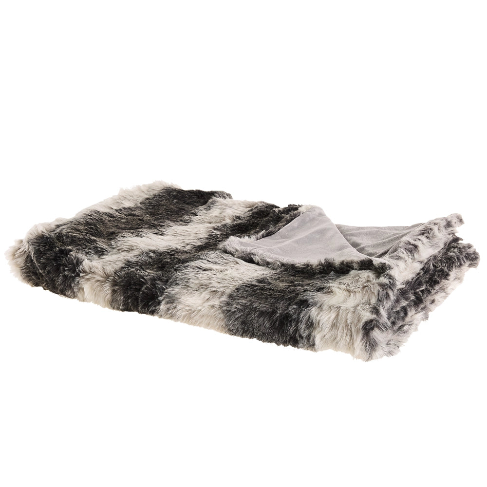 Coperta copriletto Plaid da Soggiorno 180 x 220 cm Marrone e Bianco