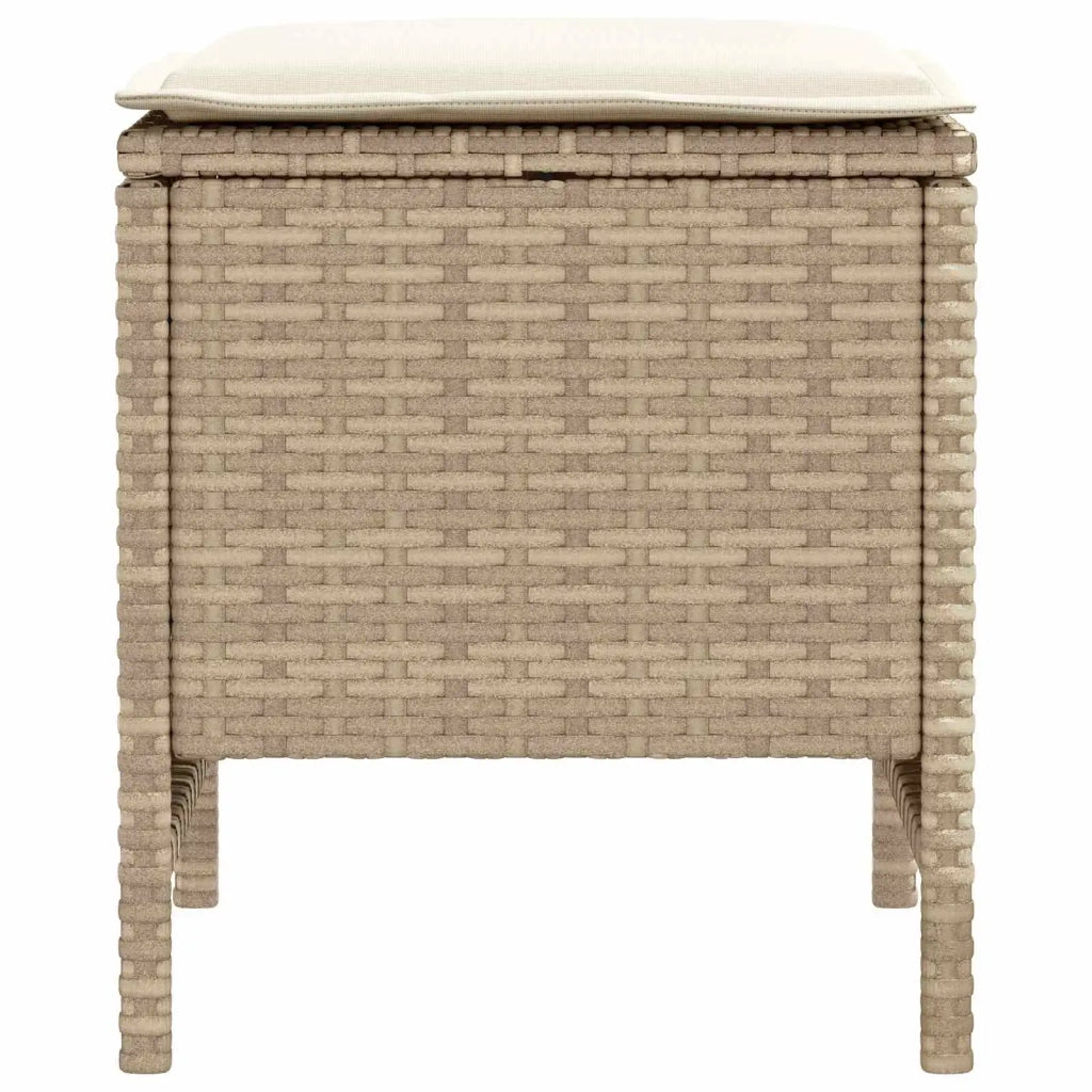 Poggiapiedi da Giardino 2 Pezzo Beige e Crema 38 x 38 x 45 cm