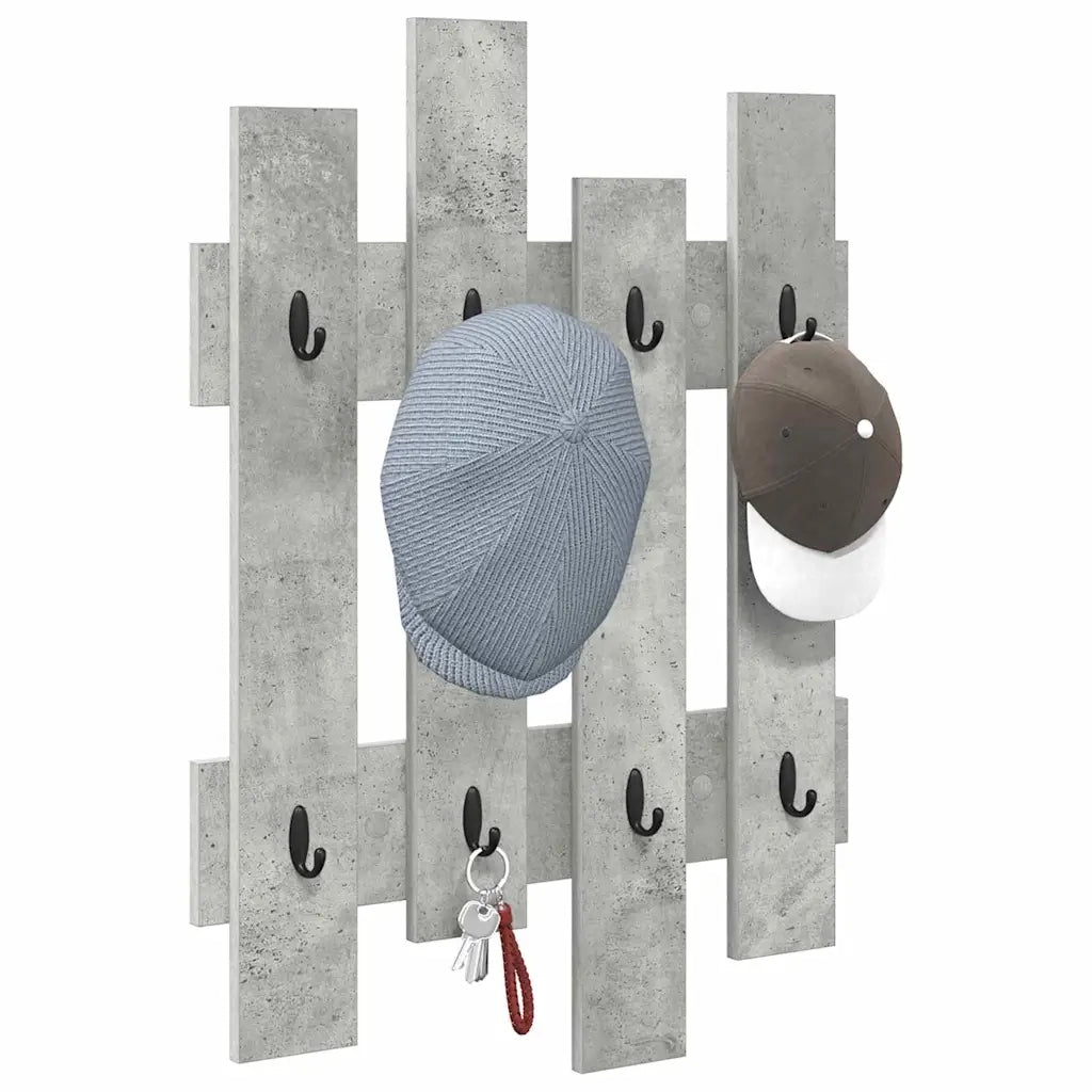 Appendiabiti a muro A parete Grigio cemento 60 x 3 x 82 cm 874478