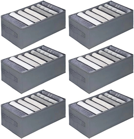 Set di 6 organizzatori per cassetto per armadi, scatole di conservazione, cassetti per tavoli da toeletta, armadi, armadi da camera, abbigliamento per bambini, calze e intimo.