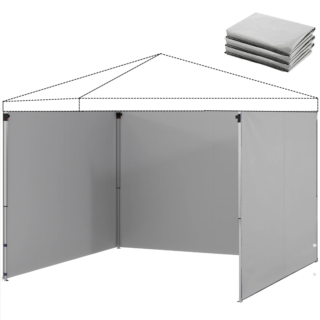 Set 3 Pezzi Fiancate con Cerniera per Gazebo 3x3 m ¨C zephmum ¨C Grigio Chiaro