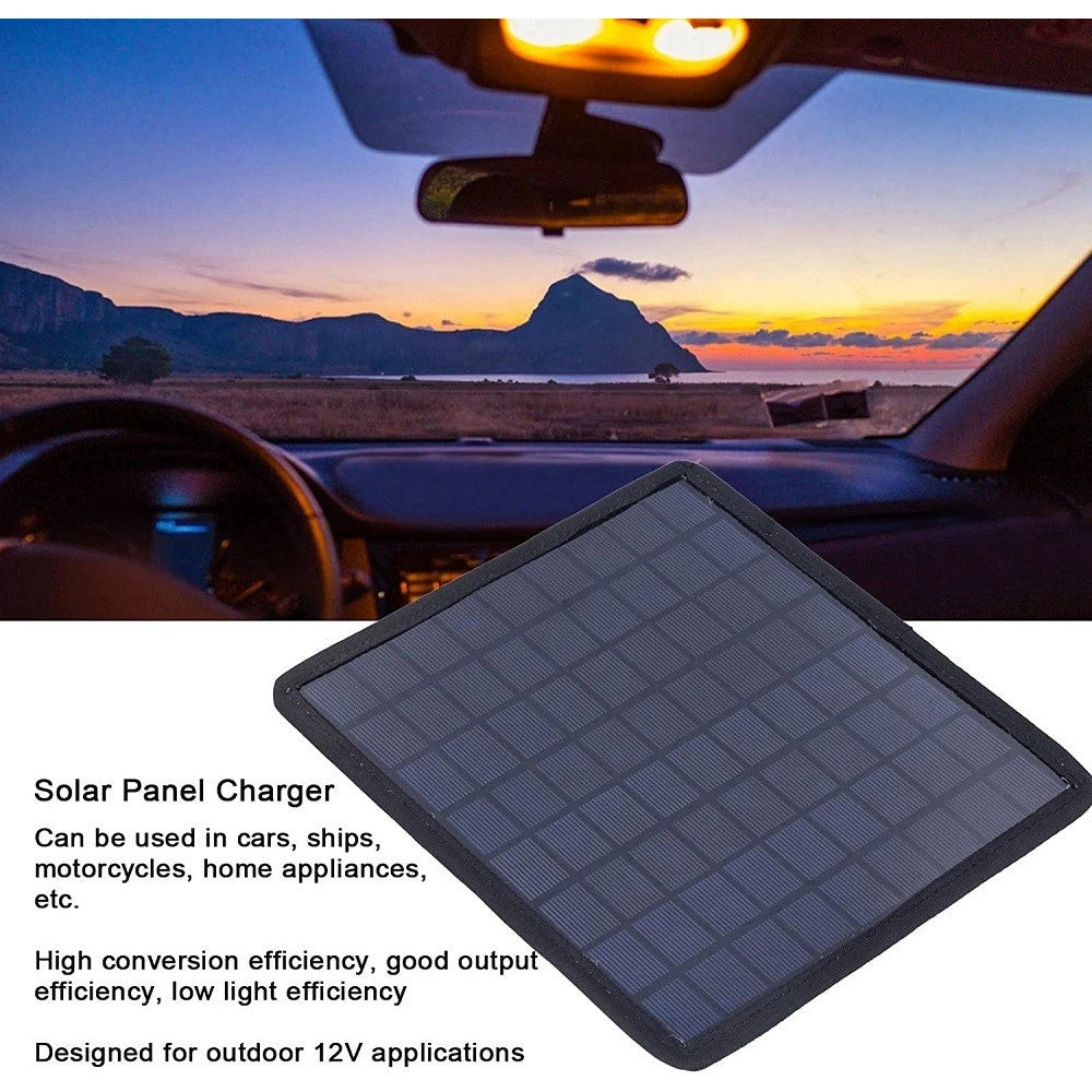 Trade Shop - Caricabatteria Da Pannello Solare Da 6w 18v Da Auto Portatile Da 12v Ricarica -