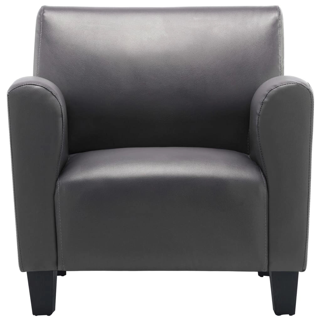 Poltrona sedia poltrona divano club di design soggiorno materiale sintetico grigio 1102207/3