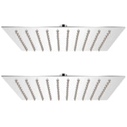 Soffione per Doccia a Pioggia 2 pz Acciaio Inossidabile 20x20cm cod mxl 49748