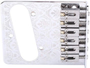 Ponte metallico per chitarra TL, piatto di ponte Telecaster con gommini in cromo.