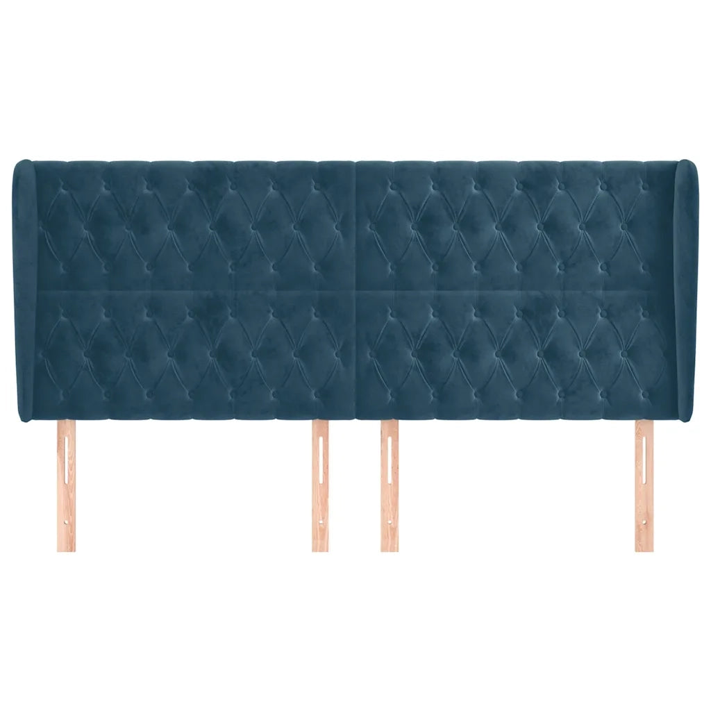 Testiera ad Orecchio Blu Scuro 183x23x118/128 cm in Velluto 3118356