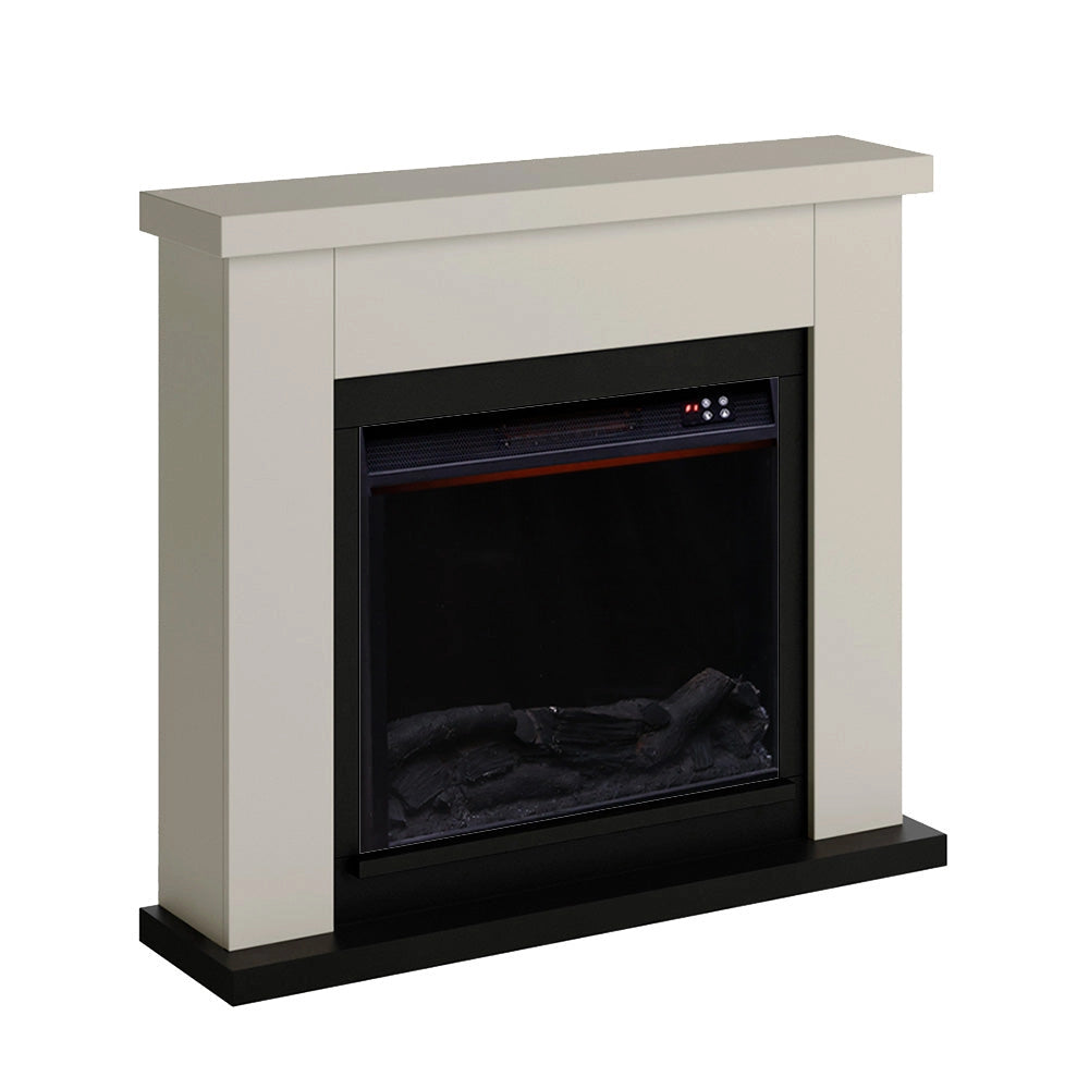 Camino Elettrico da Pavimento 99x88,3x25 cm Effetto Fiamma 1500W Sined Asciano Beige