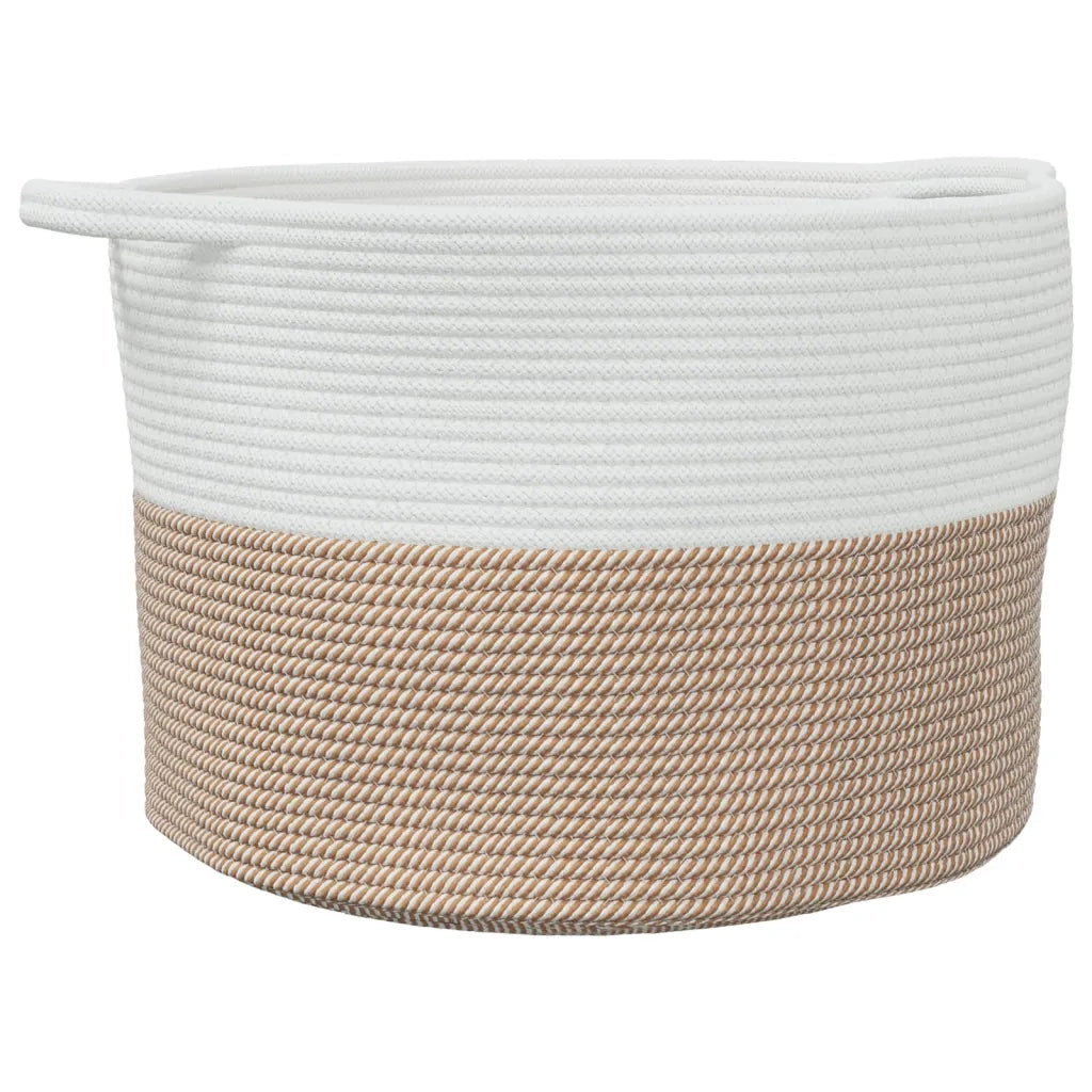Cesto per Biancheria Marrone e Bianco ?55x36 cm in Cotone CFW7675899