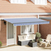 vidaXL Tenda Retrattile Blu e Bianco 400 x 200 cm