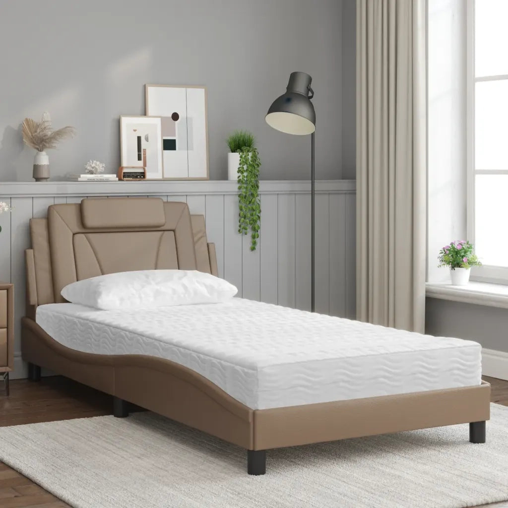 Letto con Materasso Cappuccino 100x200cm Similpellecod mxl 115625