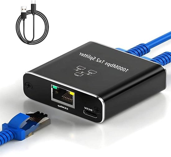 Riduttore Ethernet Gigabit 1000 Mbit/s RJ45 per Computer e Router - Collegamento per Set-top Box e TV Digitale