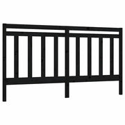 Testiera | Testata per Letto Nera 206x4x100 cm in Legno Massello di Pino