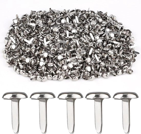 Clip metalliche per progetti di fai da te - 600 pezzi - Rondi - Colorati in rame - Scrapbooking e articoli per ufficio - 12 x 8 mm - Colorati in argento