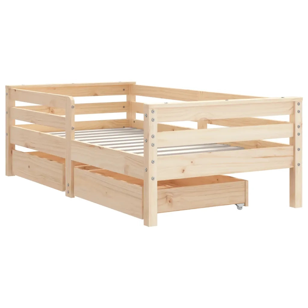 Giroletto Bambini con Cassetti-Struttura Letto Bambini 70x140 cm Legno Massello di Pino 217342