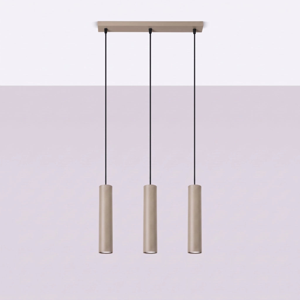 Lampada a sospensione LAGOS 3L taupe