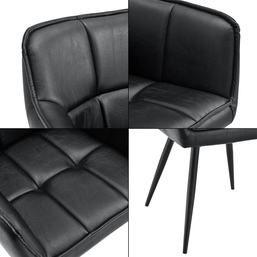 Elegante poltrona da soggiorno seduta imbottita design imitazione velluto poliestere metallo 79 cm nero 03_0005208