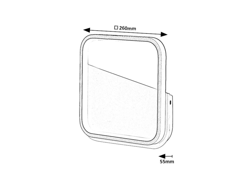 Applique LED quadrata moderna nero/bianco 13W Razzi Rabalux