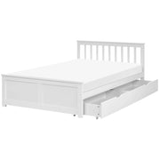 Letto con rete bianca in MDF di pino, con 2 cassetti, testiera minimalista, 120 x 200 cm