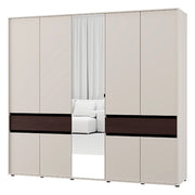 Armadio Camera da Letto Ubud, Guardaroba Grande 2 Cassetti, 228x211h cm Bianco Crema