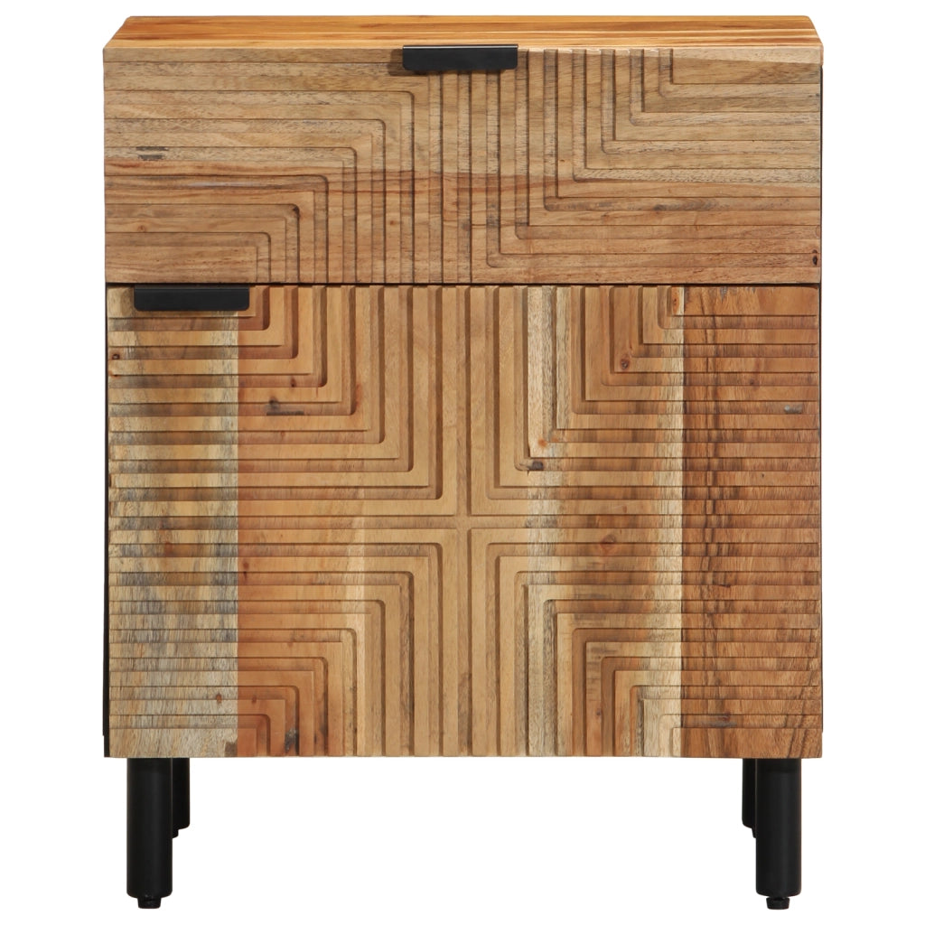 Comodino 50x33x60 cm in Legno Massello di Acacia