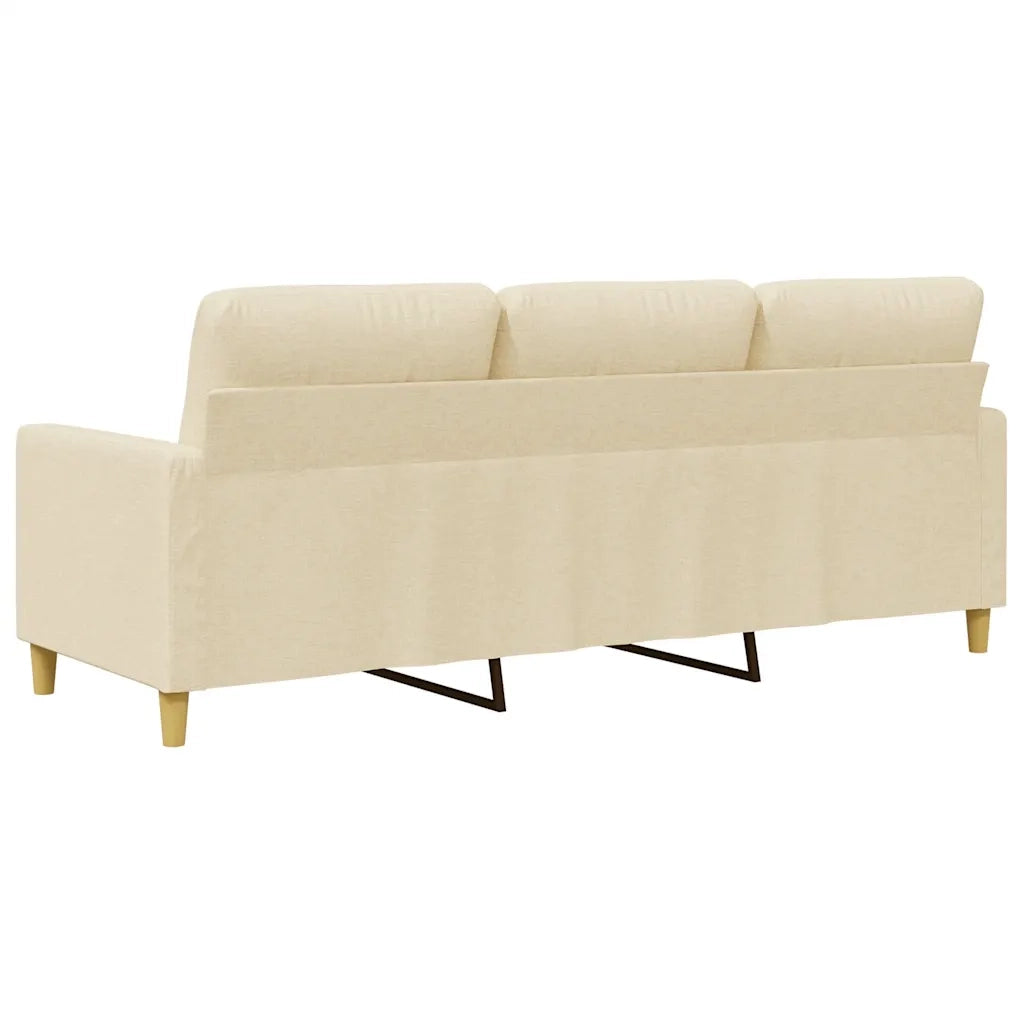 Divano a 3 Posti Crema 180 cm in Tessuto 359245