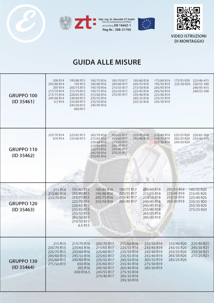 Catene Da Neve In Metallo 9 mm Omologate TUV e GS Onorm Montaggio Rapido Per Auto Macchina Furgone SUV Con Tensionatore Autobloccante Misura: Misura 75