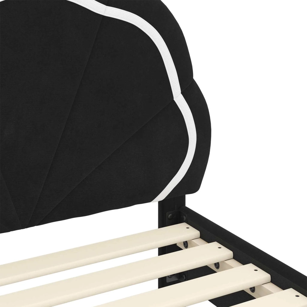 Struttura letto bambini con testata Nero 90 x 200 cm Velluto 42010924