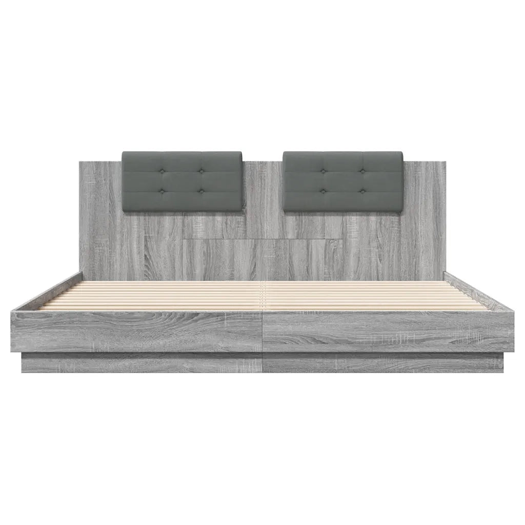 Giroletto Testiera Grigio Sonoma 180x200 cm Legno Multistrato 3209903