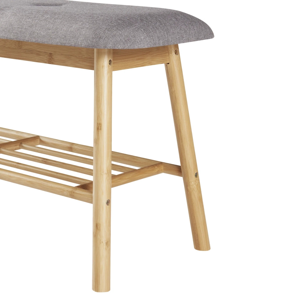 Panca portascarpe in bambù 45 x 90 x 30 cm grigio naturale 03_0007658