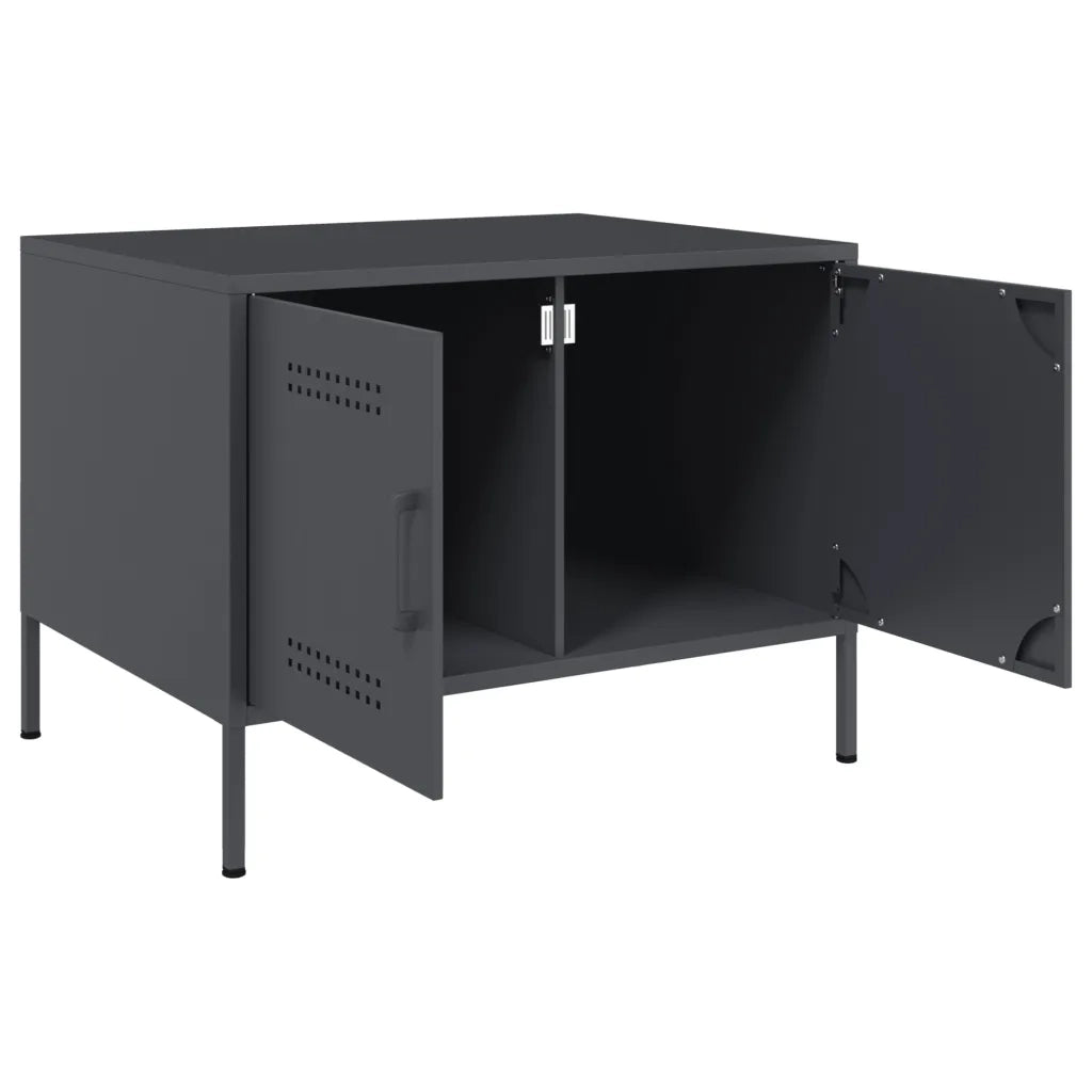 Tavolino da Salotto Antracite 68x50x50,5 cm in Acciaio